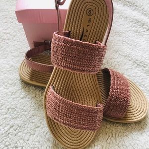 Glaze Double Strap Flat Sandal Size 6